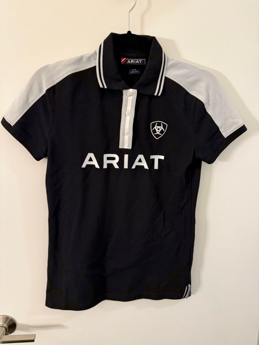 Ariat Black Polo with White Contrast Panels